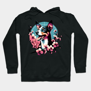 Rat Terrier's Joyful Spring Amid Cherry Blossoms Hoodie